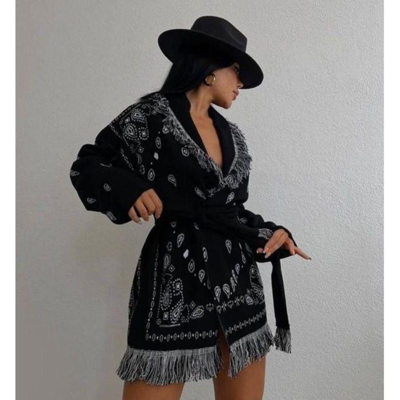 Vintage Knitted Long Sleeve Top BLACK