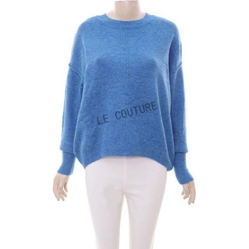 Long Sleeve Round Neck Top BLUE