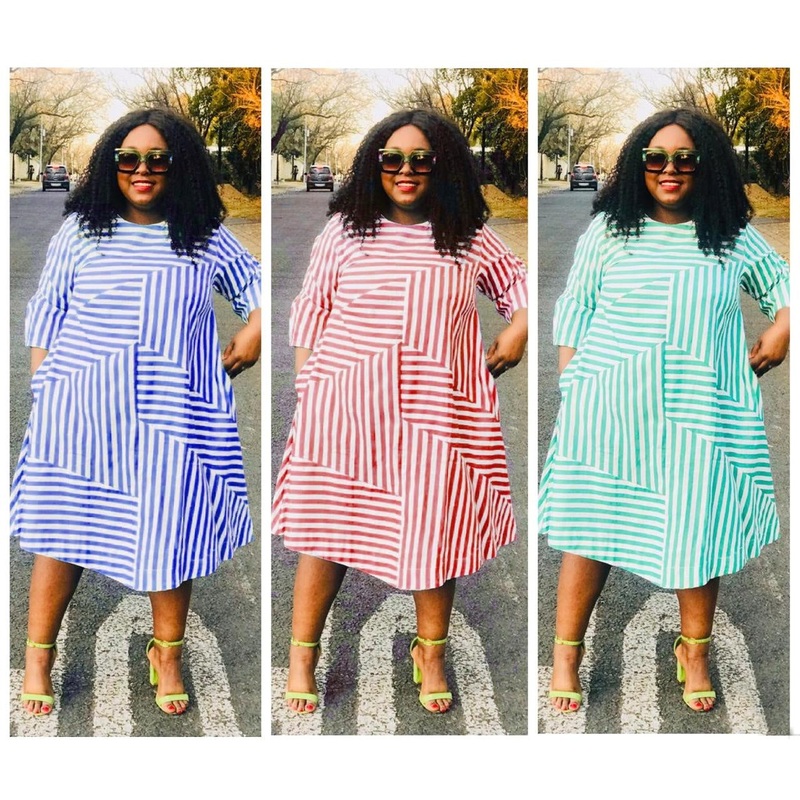 Striped Vintage Dress BLUE