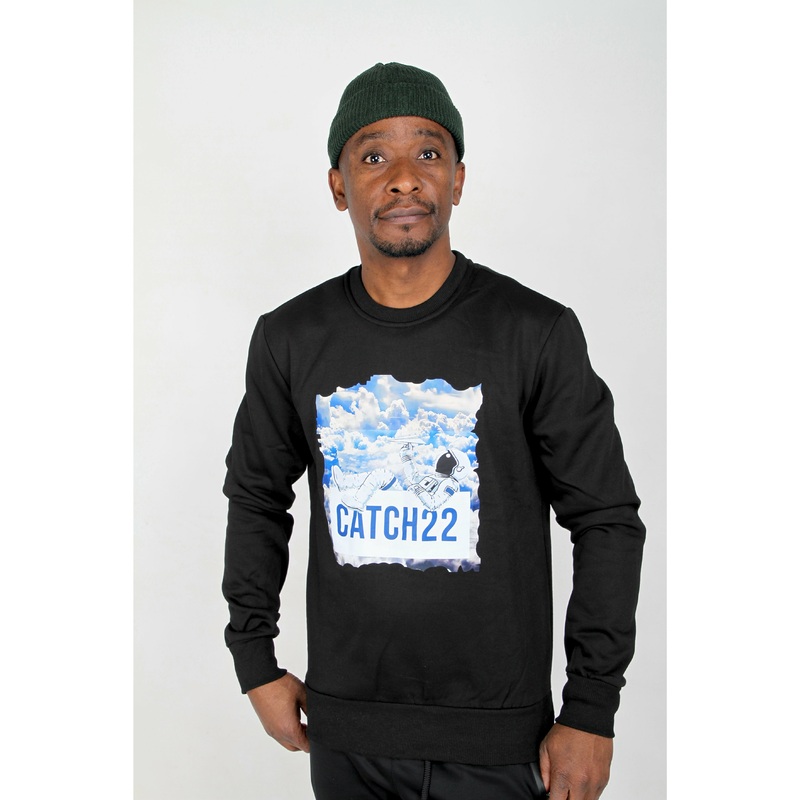 Print Sweater Men’s Top BLACK