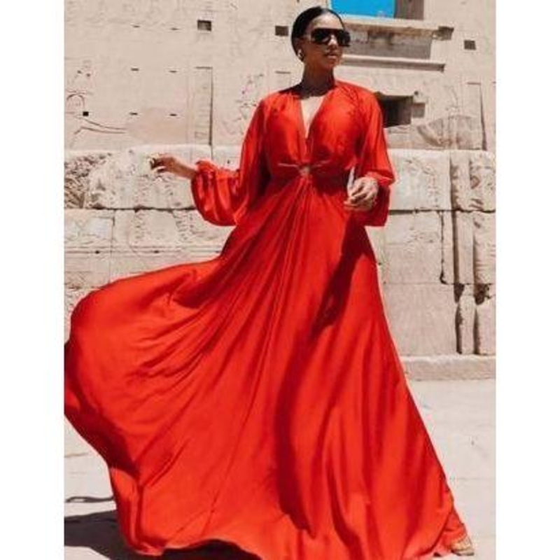 Chiffon Cut Out Maxi Dress WHITE