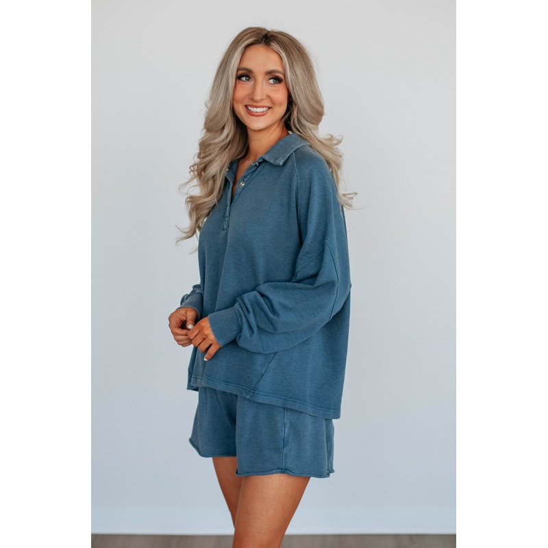 Jyl Washed Pullover – Deep Sea