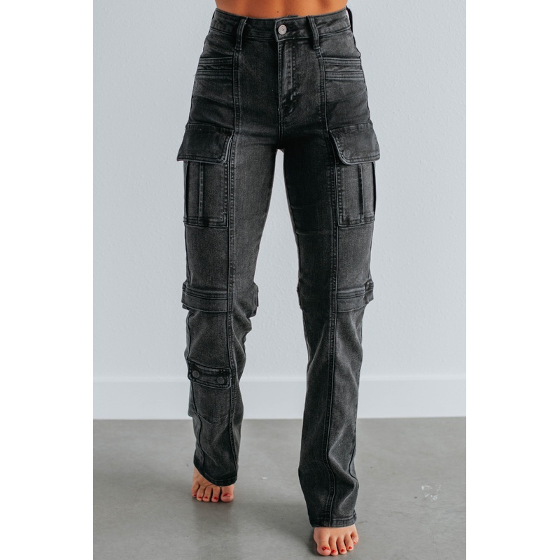 Tracey Hidden Cargo Jeans – Vintage Black