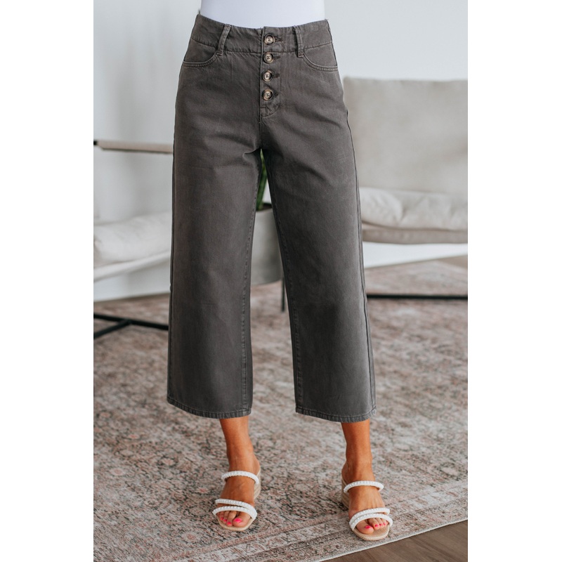 Blithe Wide Leg Pants – Charcoal