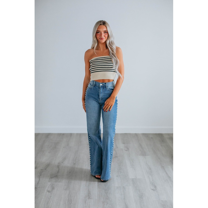 Joci Striped Top – Cream Mix