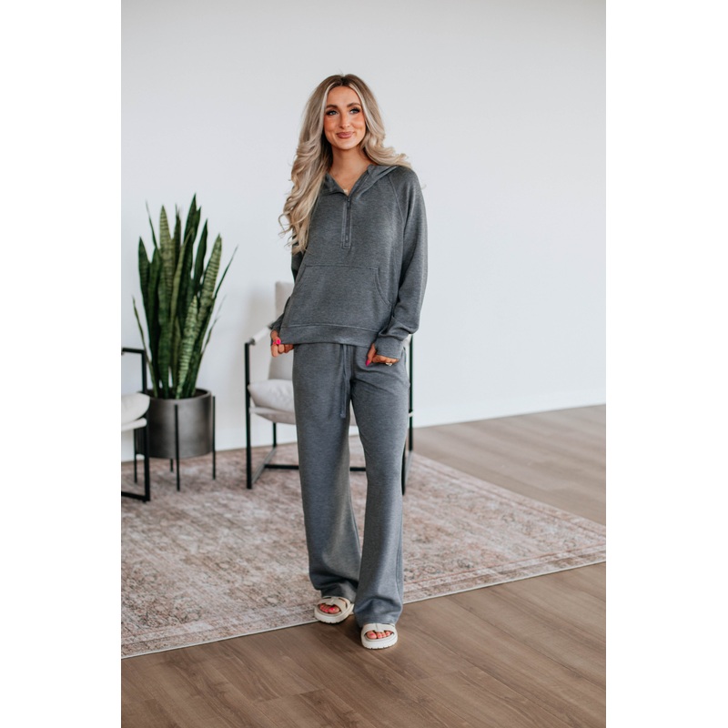 Aubrie Half-Zip Pullover – Charcoal