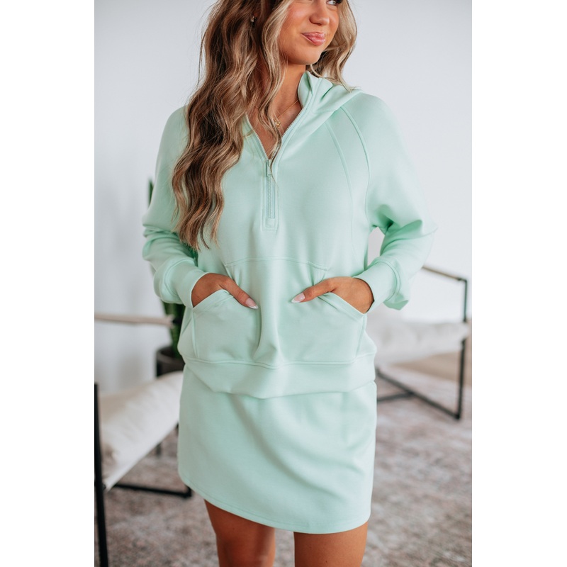 Aubrie Half-Zip Pullover – Mint
