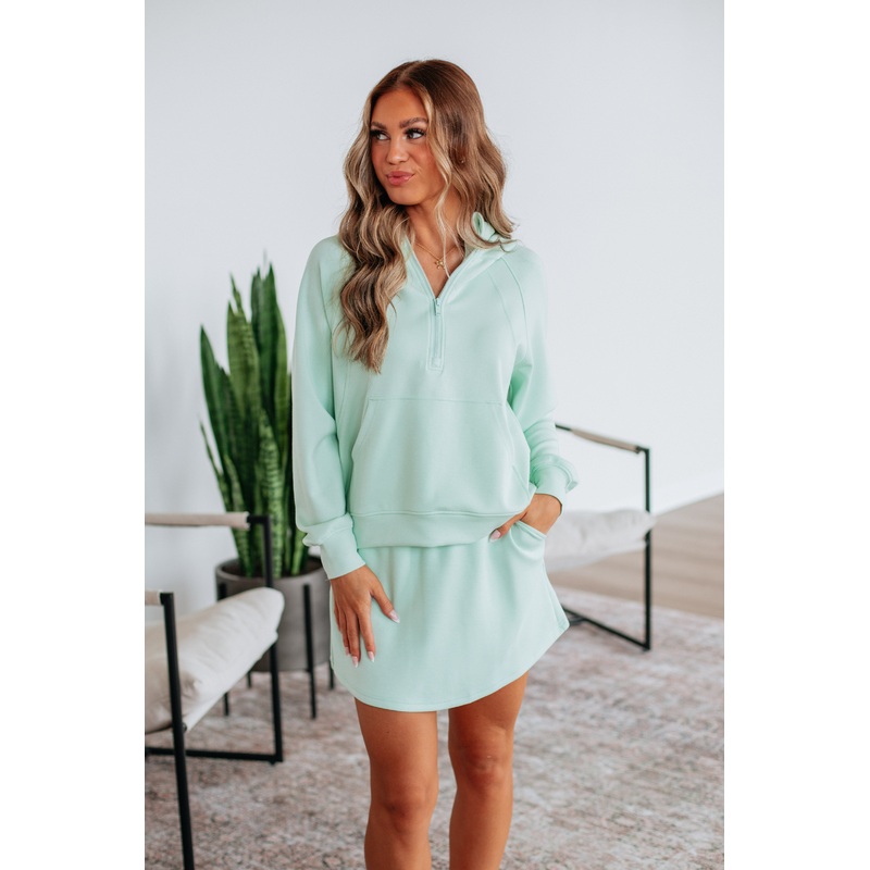 Aubrie Half-Zip Pullover – Mint