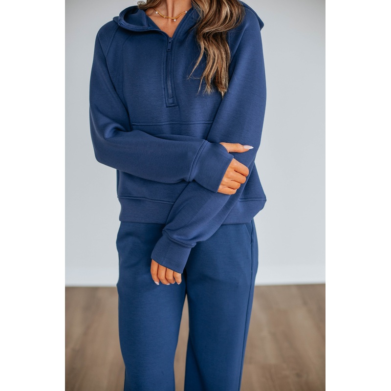Aubrie Half-Zip Pullover – Navy