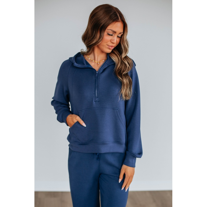 Aubrie Half-Zip Pullover – Navy