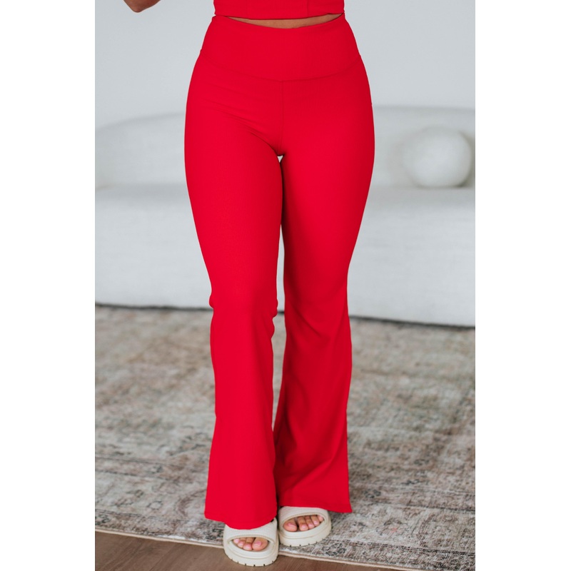 Zinia Ribbed Flare Leggings – Heatwave