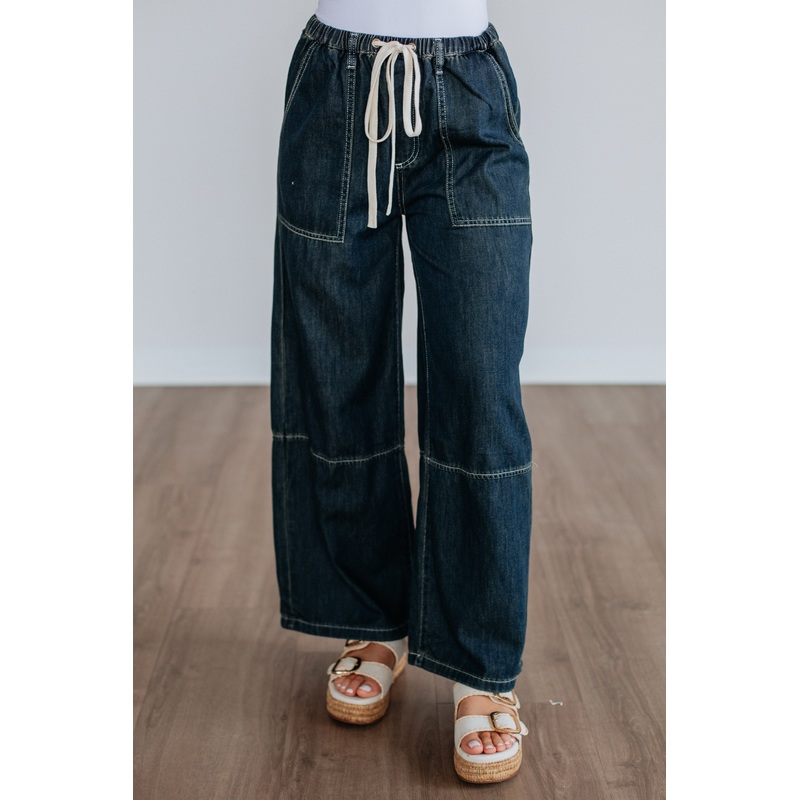 Twila Wide Leg Pants – Dark Wash