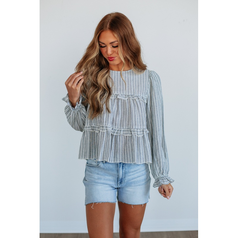 Kessley Striped Blouse Beige