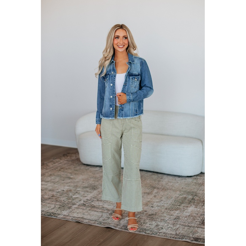 Oliya Plaid Pants Black