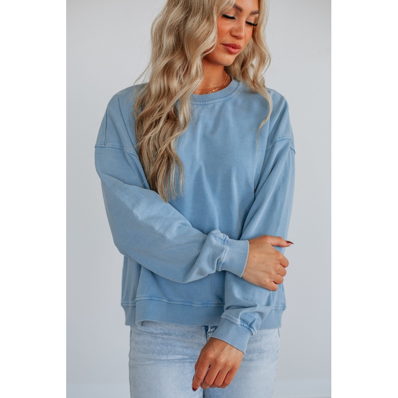 Amala Washed Crewneck Sky Blue