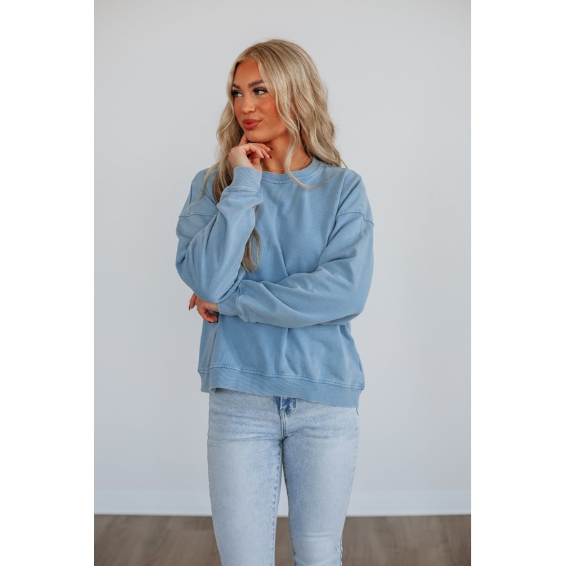Amala Washed Crewneck Sky Blue