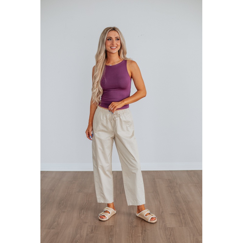 Tahlee Wide Leg Pants Beige