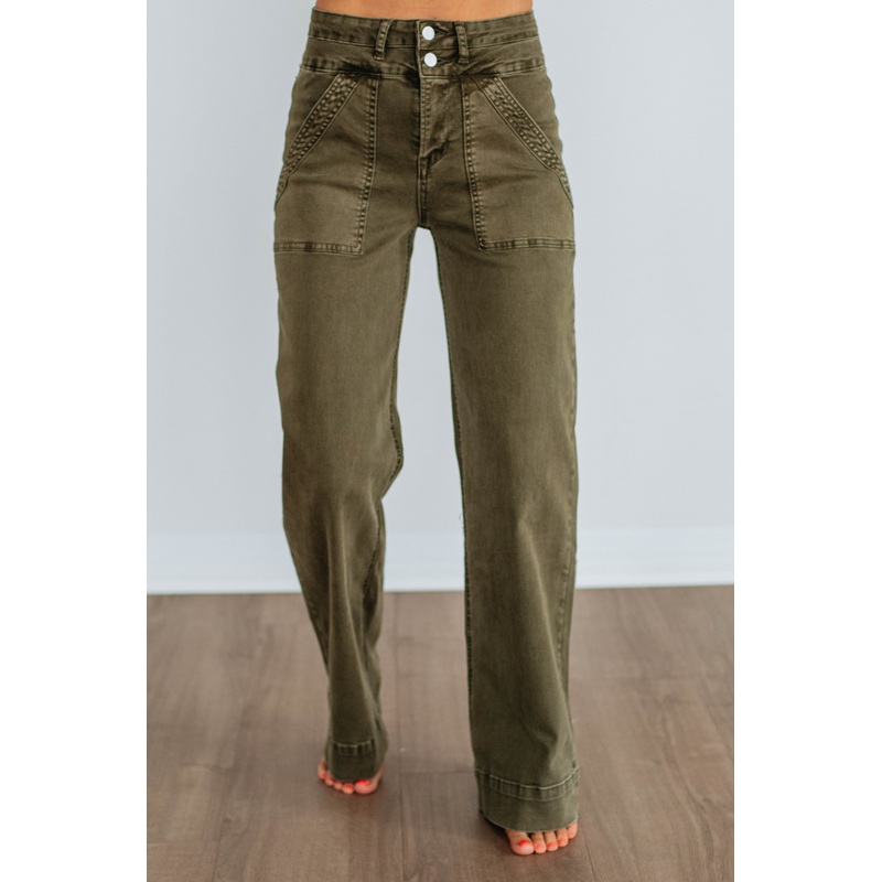 Bennett Mica Jeans – Dark Olive