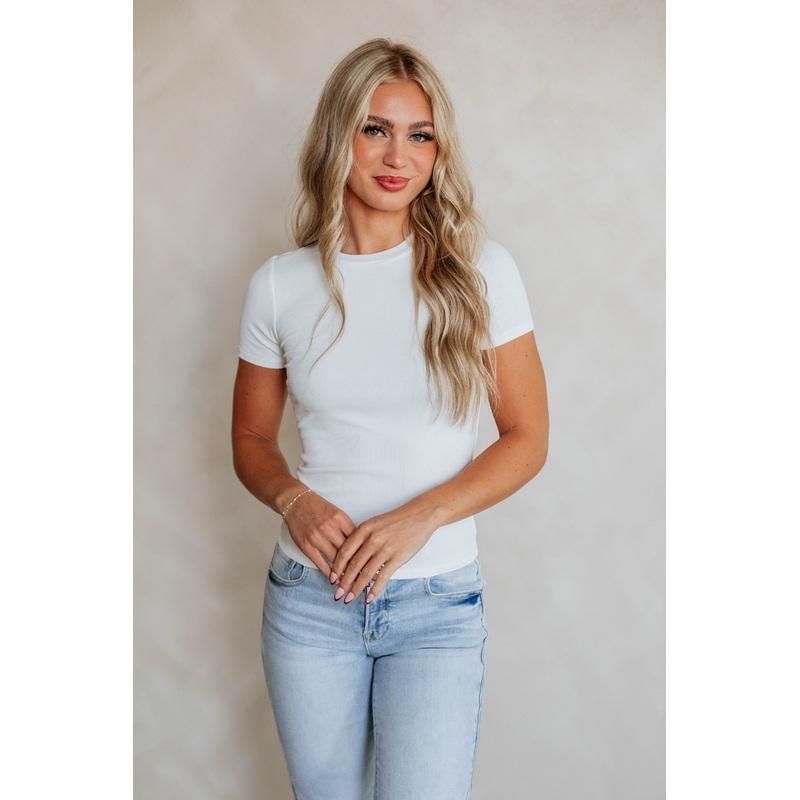 Rory Ribbed Top – Ivory