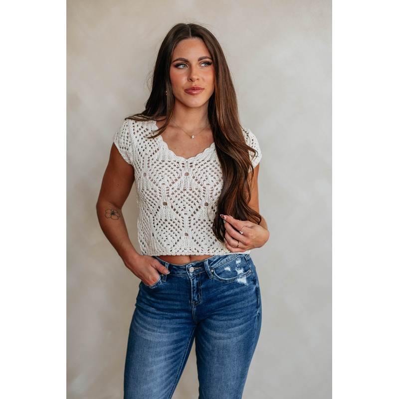 Samira Crochet Top – Natural