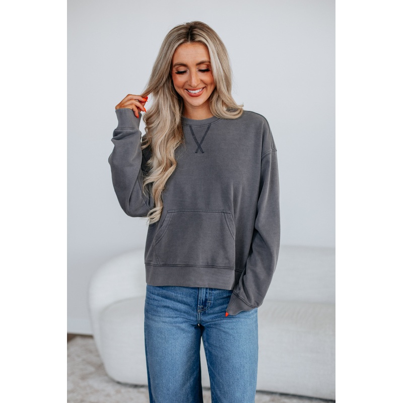 Bayleigh Washed Crewneck Poppy