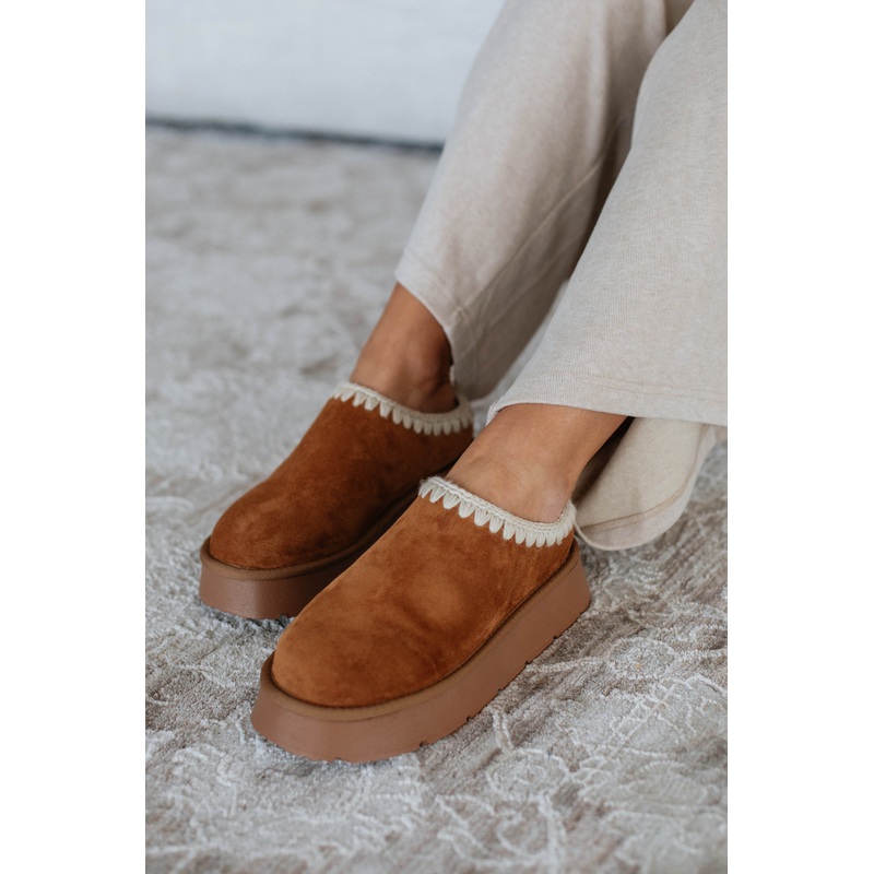 Tread Softly Platform Slippers Camel
