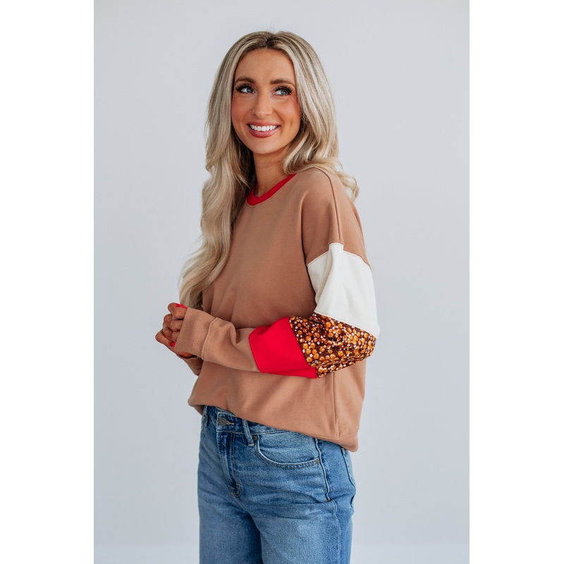 Wesla Colorblock Top Cherry