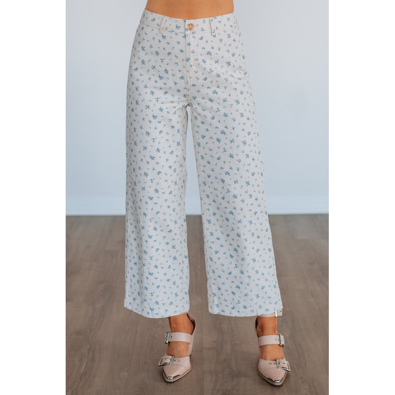 Cheyla Floral Pants – Cream Mix