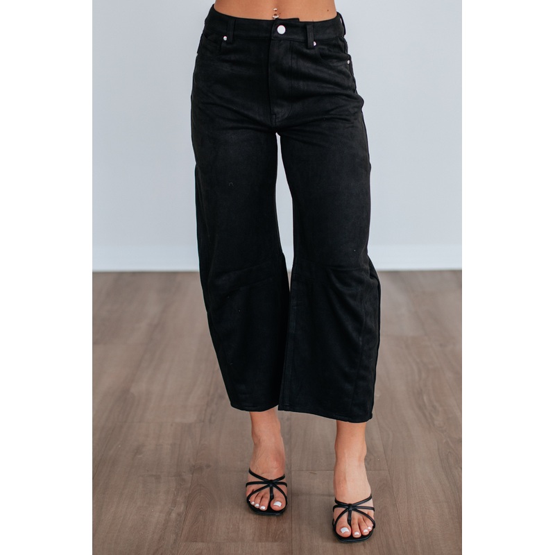 Elora Suede Pants Black