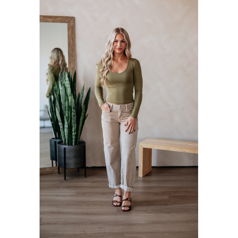 Shayla Basic Top – Wasabi