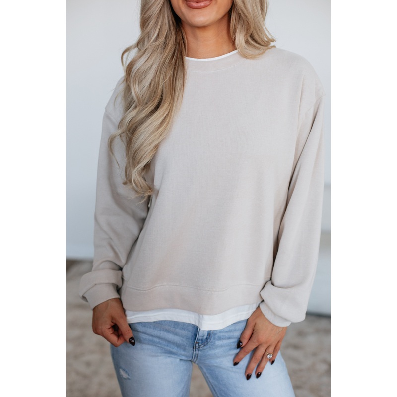 Briellea Crewneck Pullover Sand