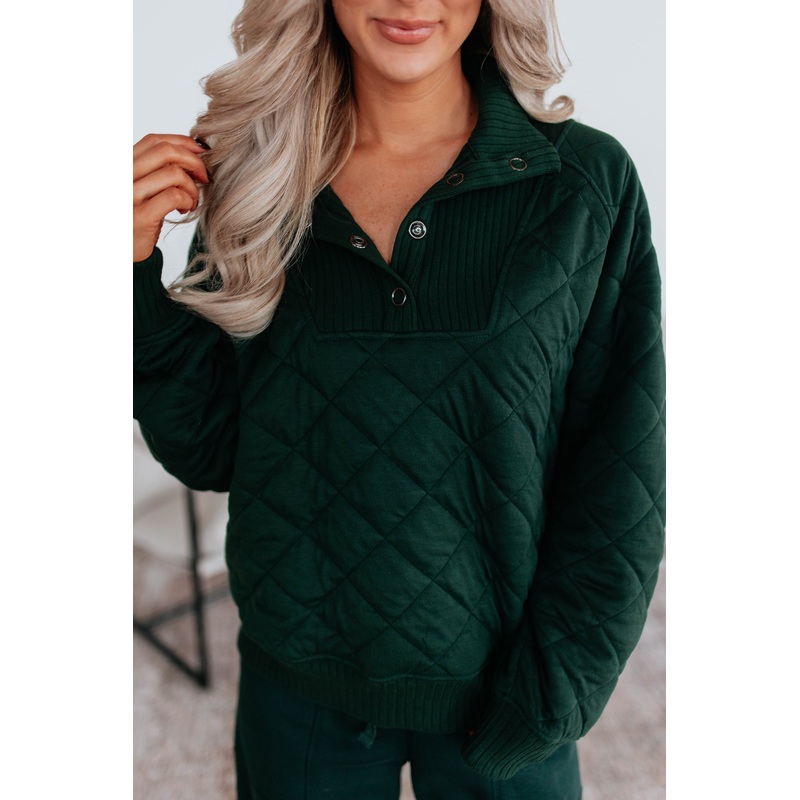 Senara Quilted Pullover Bone