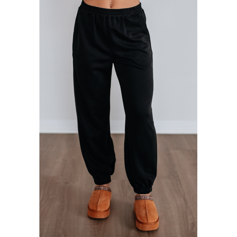 Teleri Lounge Joggers – Washed Black