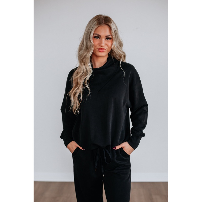 Teleri Lounge Top – Washed Black