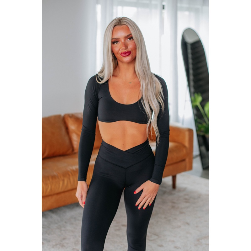 Alansia Long Sleeve Top – Black