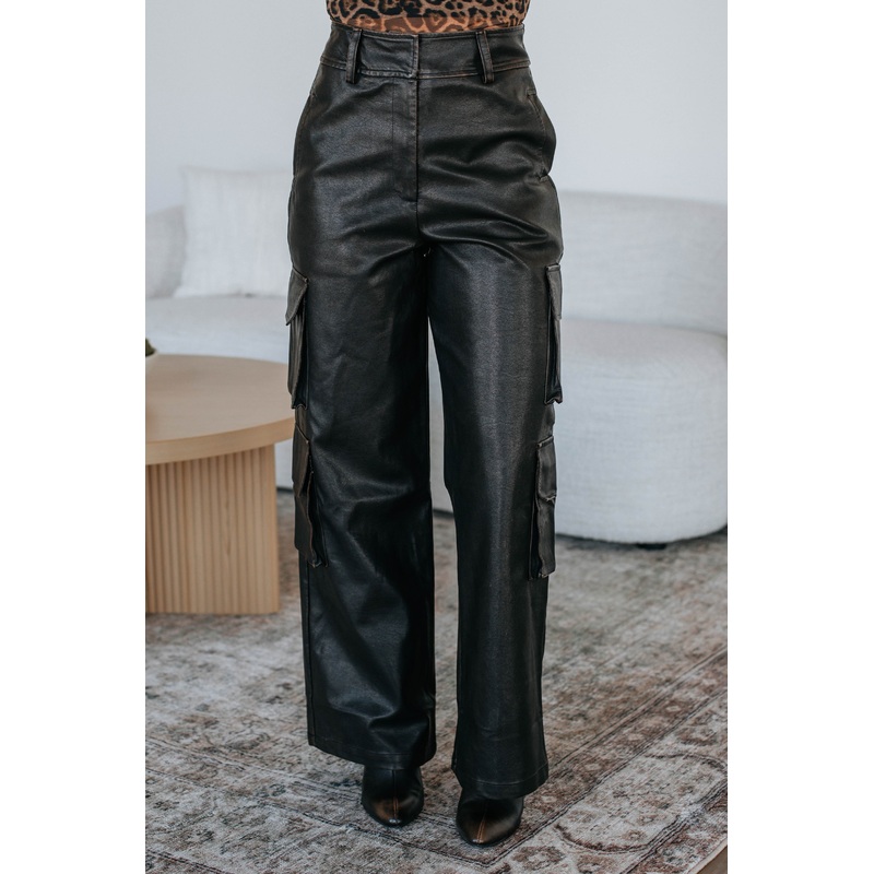 Suki Cargo Leather Pants
