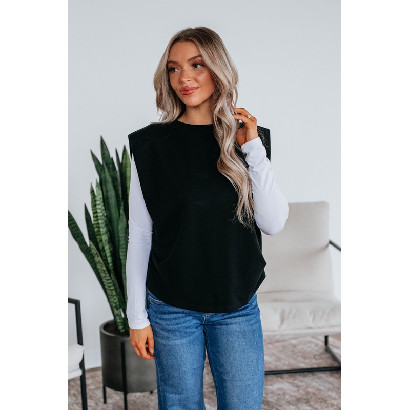 Coen Ruched Top – Black