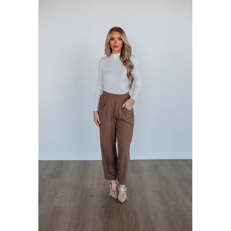 Pierra Linen Pants – Mocha
