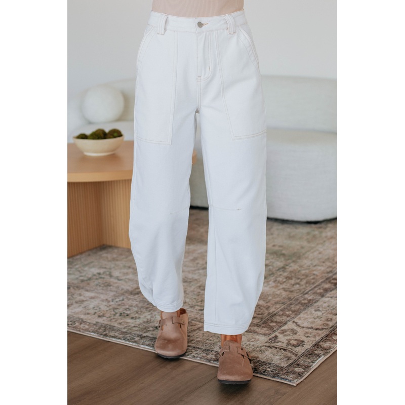 Solano Denim Pants – Ivory