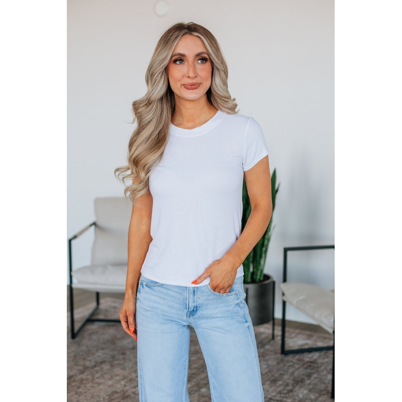 Thorne Ribbed Top – Ivory