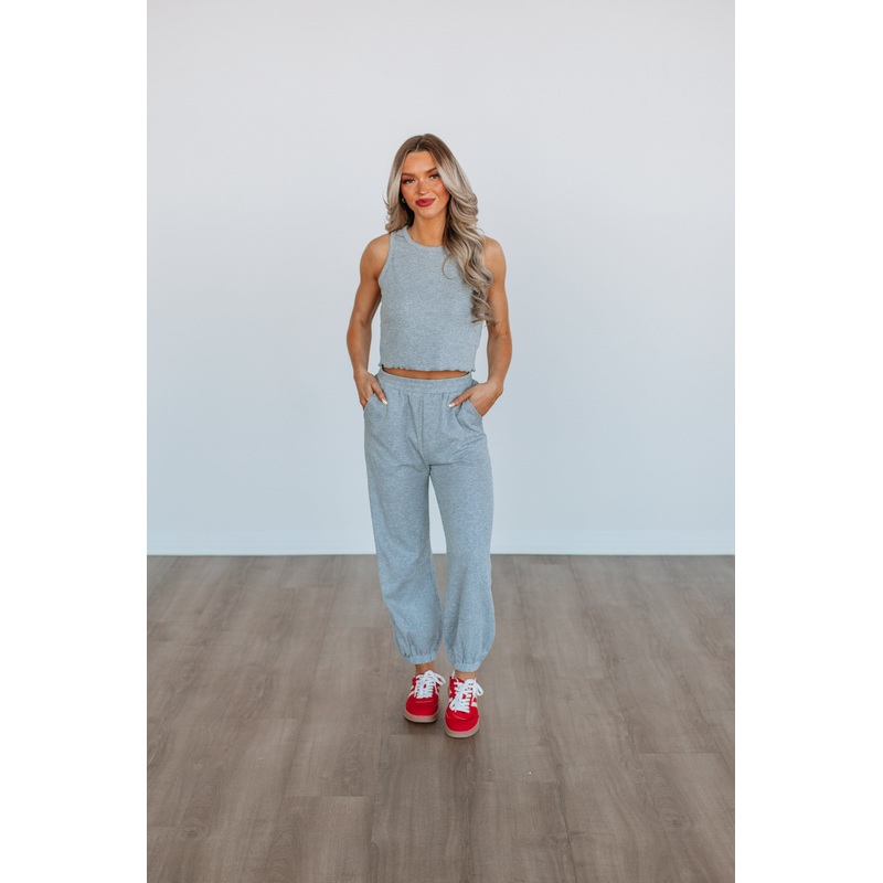 Dax Two-Piece Lounge Set – Heather Grey