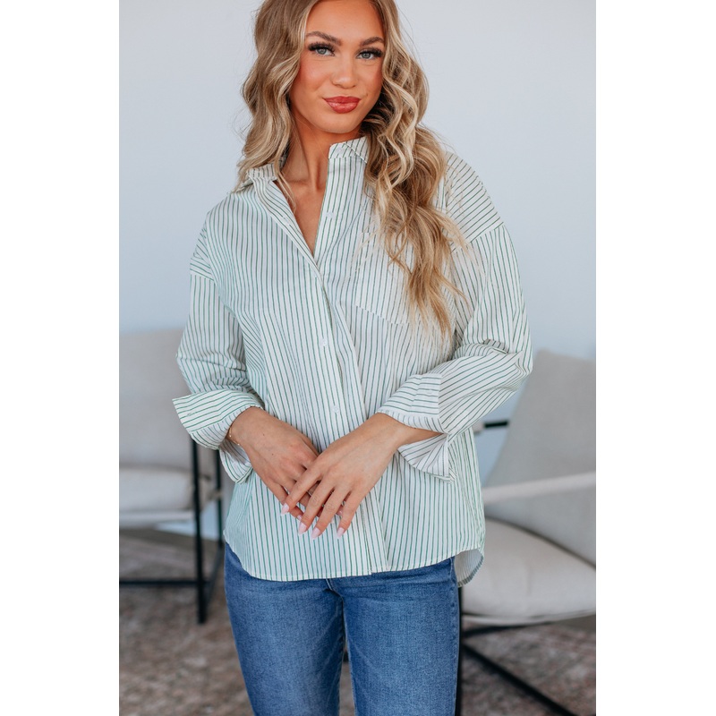 Aella Striped Button Down