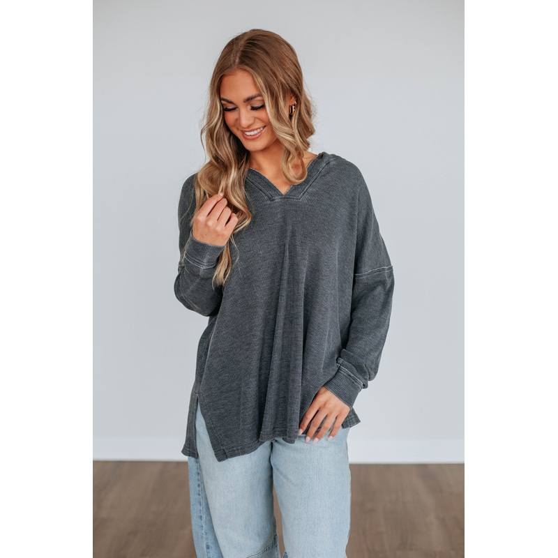 Bronwen Oversized Top – Vintage Black