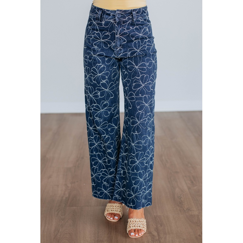 Alysia Floral Denim Pants