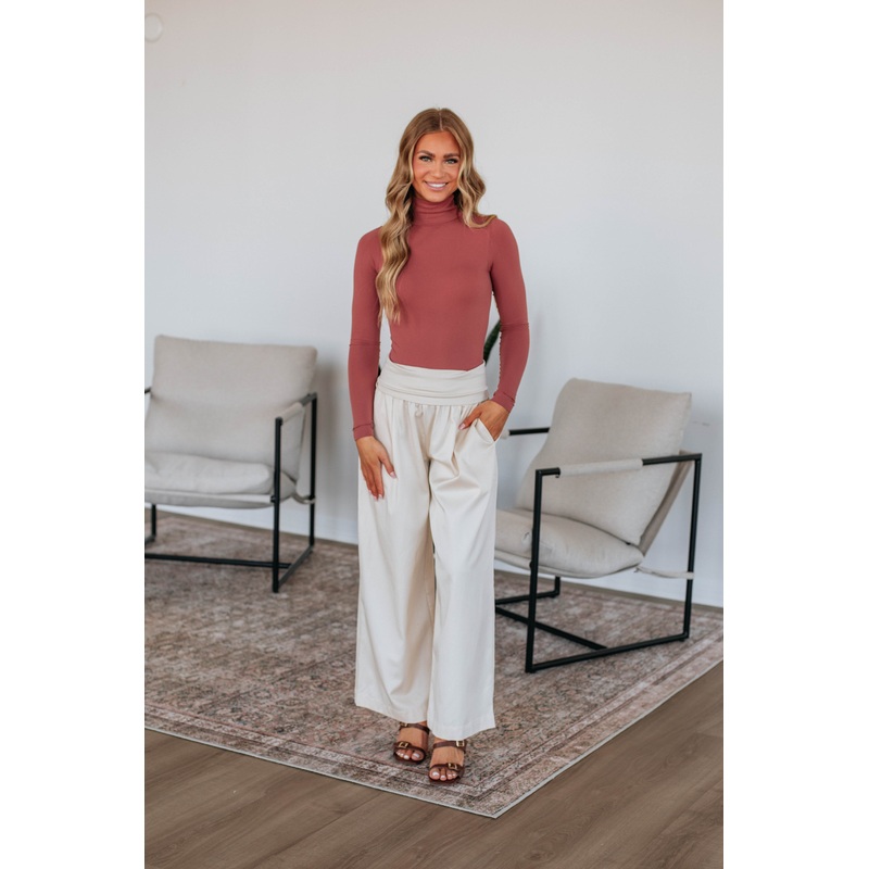 Haylo Wide Leg Pants – Cream