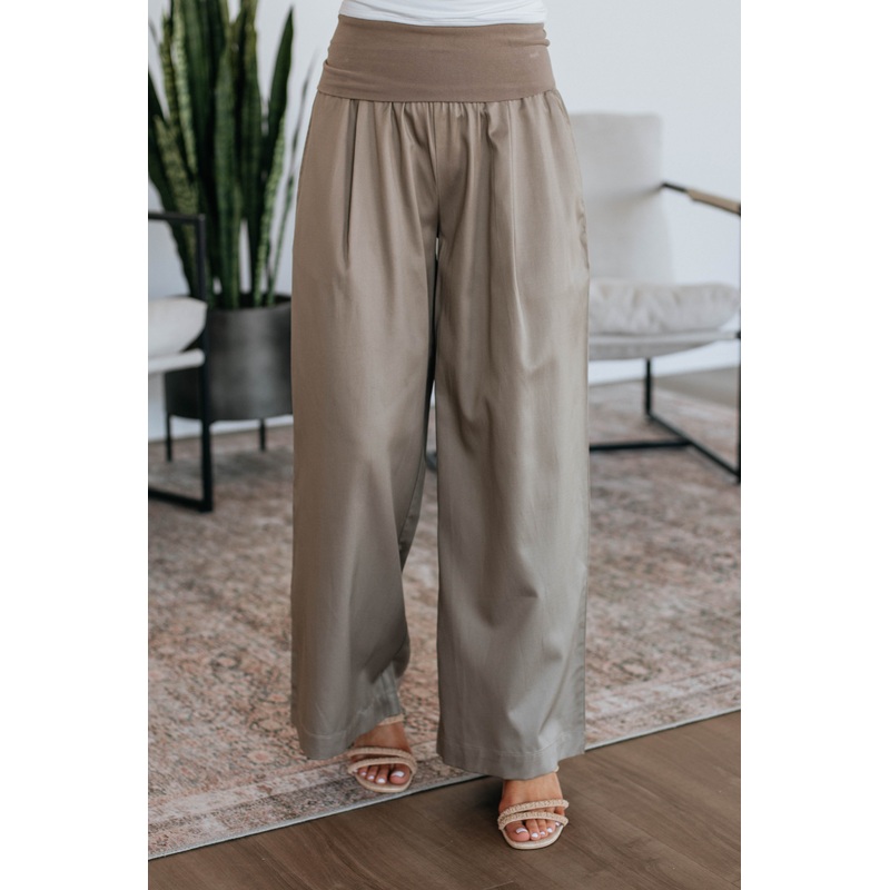 Haylo Wide Leg Pants – Mushroom