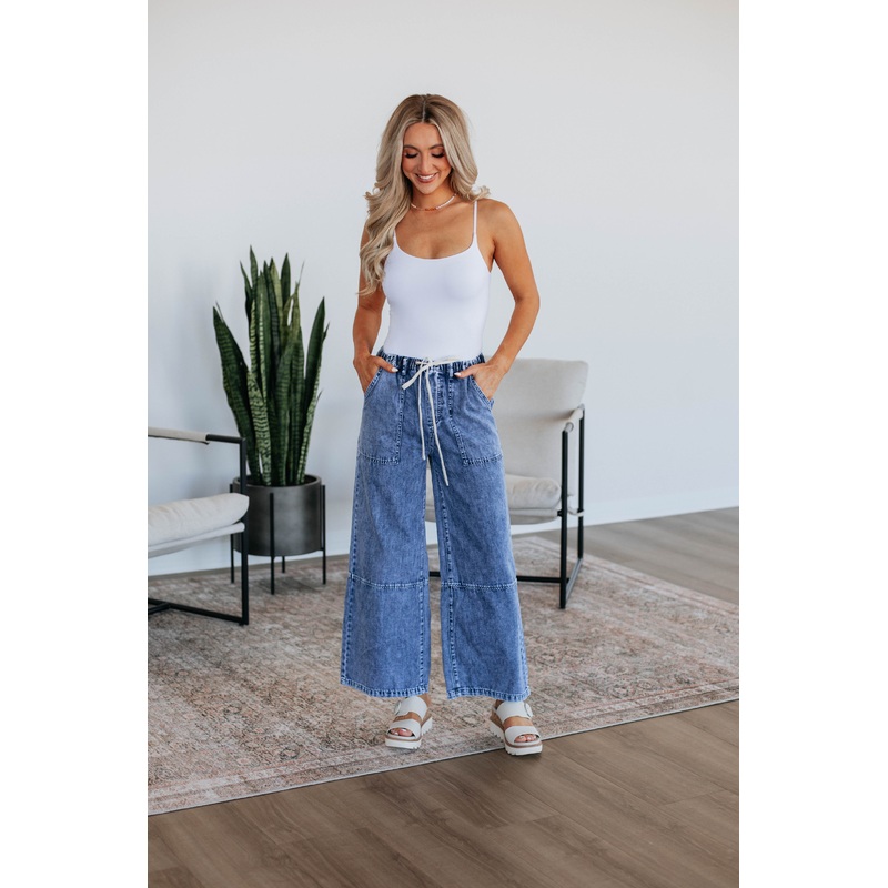 Twila Wide Leg Pants – Medium Wash