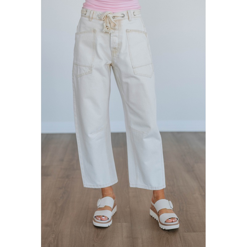 Vance Denim Pants – Cream
