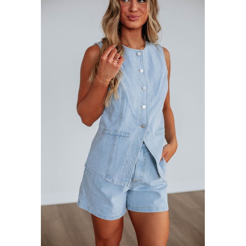 Sawyer Denim Top – Light Wash