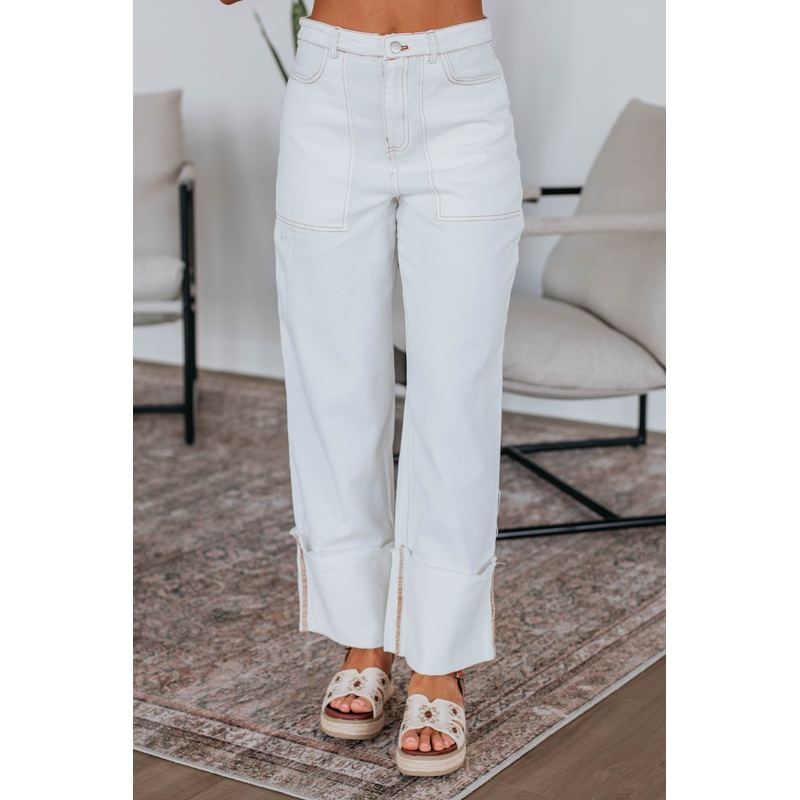 Cosette Wide Leg Pants – Ivory